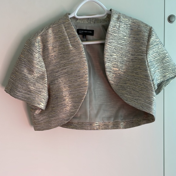 Jones New York Metallic Dress with Bolero Jacket - Picture 4 of 6